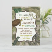 爬虫類 アニマル ヴィンテージ 誕生日 ご招待 招待状 (スタンド正面)