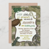 爬虫類 アニマル ヴィンテージ 誕生日 ご招待 招待状 (正面/裏面)