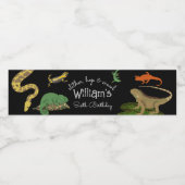 爬虫類、トカゲ類および両生類子供の誕生日 ペットボトルラベル (シングルラベル)