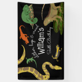 爬虫類、トカゲ類および両生類子供の誕生日 横断幕 (縦)