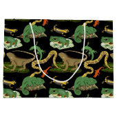爬虫類、トカゲ類、両生類のパターン ラージペーパーバッグ (裏面)