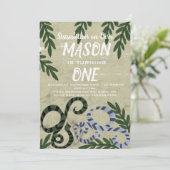 爬虫類 ヘビ 動物園 熱帯の誕生日パーティー 招待状 (スタンド正面)