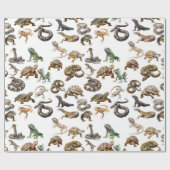 爬虫類 蛇 トカゲ カメ  動物の模様 ラッピングペーパー (フラット)