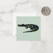 爬虫類 – CROCODILE – 野生生物 – 自然 – 緑 ノートカード (正面/裏面インサイチュ)
