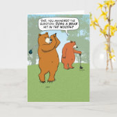 父おもしろいの日にパパと息子のゴルフを行う カード (黄色い花)