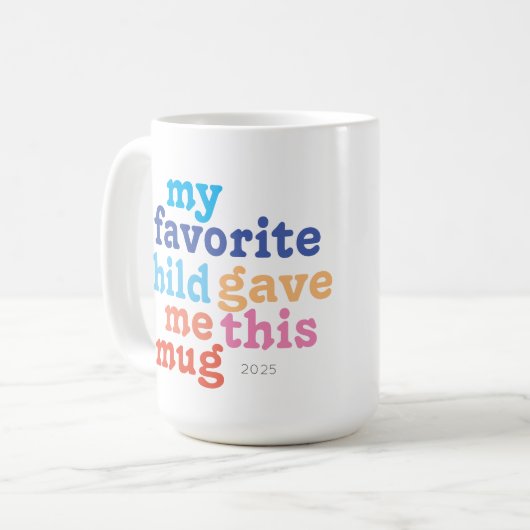 父おもしろいの日のお気に入りの子 コーヒーマグカップ (正面左)