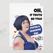 父おもしろいの日のカード – おもしろいパパのNESS 招待状 (正面/裏面)