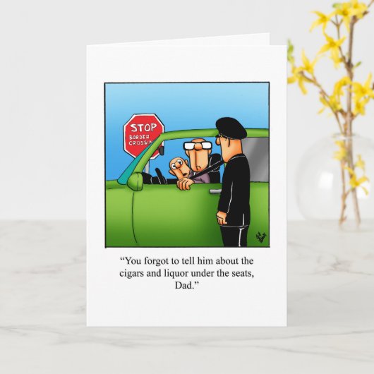 父おもしろいの日のグリーティングカードユーモア カード (黄色い花)