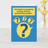 父おもしろいの日のパパに関する質問 カード (黄色い花)
