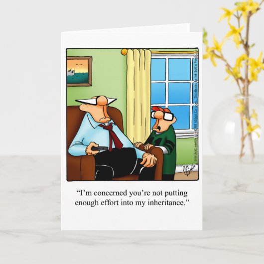 父おもしろいの日のユーモアあいさつカード カード (黄色い花)