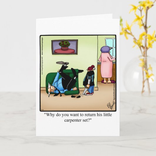 父おもしろいの日のユーモアあいさつカード カード (黄色い花)