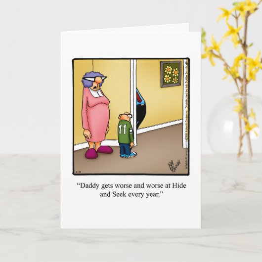 父おもしろいの日のユーモアあいさつカード カード (黄色い花)