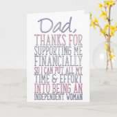 父おもしろいの日の娘から経済的負担 カード (黄色い花)