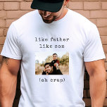 父おもしろいの日の息子の写真のような父 Tシャツ<br><div class="desc">パパとミニゲーム！私たち笑わされるの父の日のティー、タイプライター – スタイルは同じ父親のような息子の冒険に捧げる。衣服笑い！👨 ‍ 👦😂 #DadLife #MatchingLaughs</div>