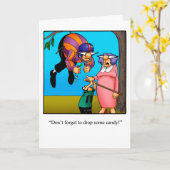 父おもしろいの日の挨拶状 カード (黄色い花)