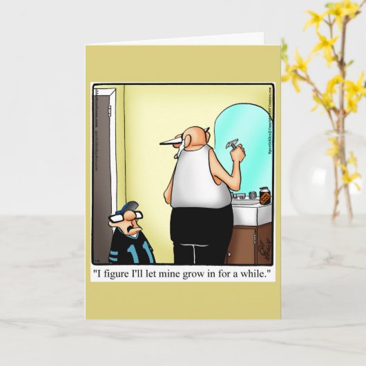 父おもしろいの日の挨拶状 カード (黄色い花)