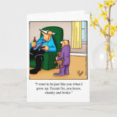 父おもしろいの日の挨拶状 カード (黄色い花)