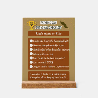 父おもしろいの日の編集可能ギフト アクリルサイン