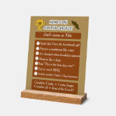 父おもしろいの日の編集可能ギフト アクリルサイン (傾斜)