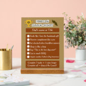 父おもしろいの日の編集可能ギフト アクリルサイン (ウェディング)