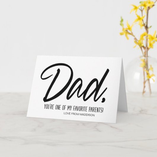 父おもしろいの日の贈り物あなたは私のお気に入りのパパ カード (黄色い花)