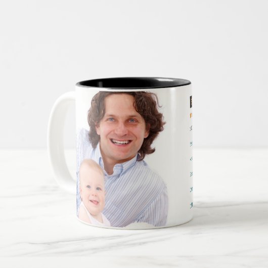 父おもしろいの日トップ評価5つ星の写真 ツートーンマグカップ (正面左)