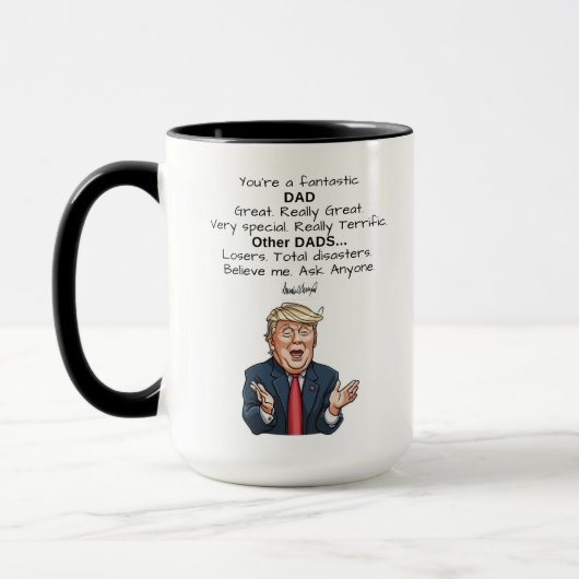 父おもしろいの日トランプ本当にコーヒ素晴らしーマグ マグカップ (左)