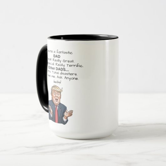 父おもしろいの日トランプ本当にコーヒ素晴らしーマグ マグカップ (正面左)