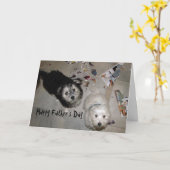 父おもしろいの日ハバナの子犬 カード (黄色い花)