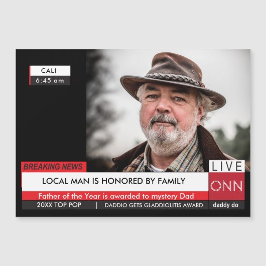 父おもしろいの日🎉フェイクテレビニュース磁気カード (正面)