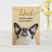 父おもしろいの日札 – ニヤニヤとドッグおっちょこちょいの カード (黄色い花)