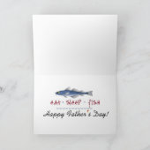 父おもしろいの日魚釣りグリーティングカード カード (内部)