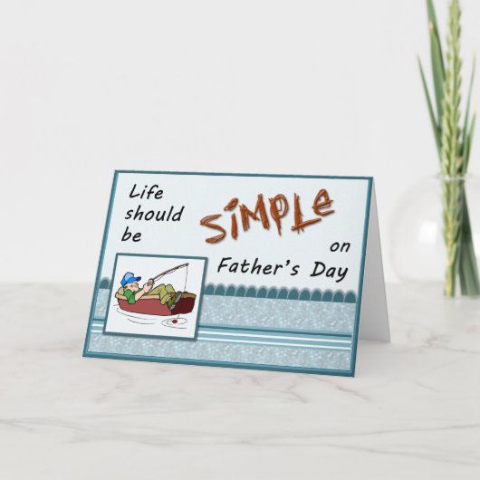 父おもしろいの日魚釣りグリーティングカード カード (正面)