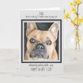 父おもしろいの日 – かわいい犬のペット写真 – 犬のパパ カード (黄色い花)