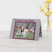 「父おもしろいの日」カードかわいいランニングバセット カード (黄色い花)