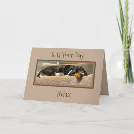 『父おもしろいの日』カードBasset Hound Puppy カード