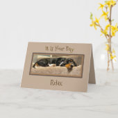 『父おもしろいの日』カードBasset Hound Puppy カード (黄色い花)