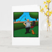 父おもしろいの日「バーベキューユーモア」カード カード (黄色い花)