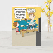 父おもしろいの日：怠惰なパパ カード (黄色い花)