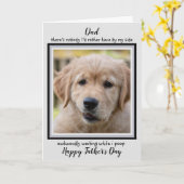 父おもしろいの日 – 犬から – 犬のパパ カード (黄色い花)