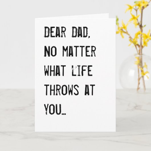 父おもしろいの日「醜い子供」 カード (黄色い花)