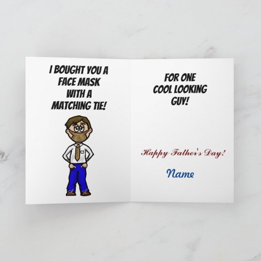 父おもしろいの日COVID-19グリーティングカード カード (内部)