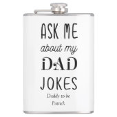 父おもしろいパパ白黒引用文 フラスク (正面)