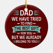 父おもしろい母の日パパ セラミックオーナメント (裏面)