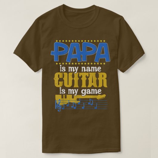 父おもしろい父の日のギターギフト Tシャツ (デザイン正面)