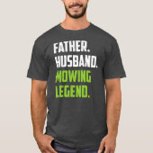 父おもしろい芝刈り芝刈機 Tシャツ (正面)