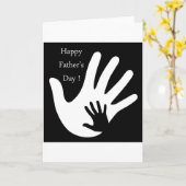 父および子供の手を搭載する幸せな父の日 カード (黄色い花)