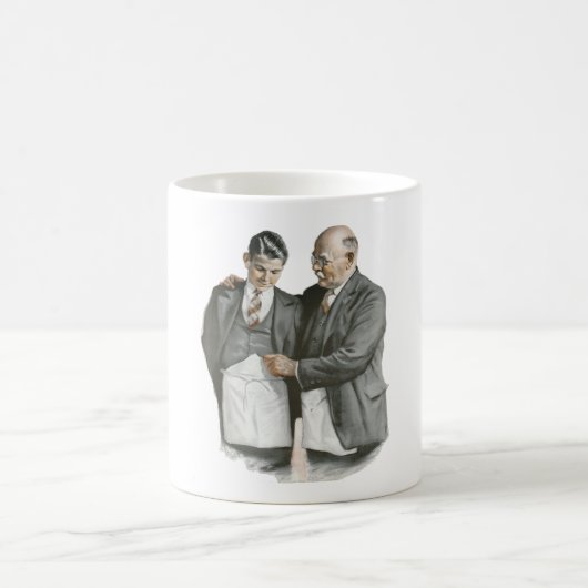 父および息子のコーヒーカップ コーヒーマグカップ (中央)