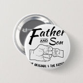 父および息子の握りこぶしの隆起 缶バッジ (正面&裏面)