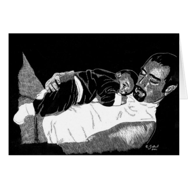 父および息子カード (正面横)